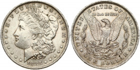 USA 1 Dollar 1883 O 'Morgan Dollar' New Orleans. Obverse: Liberty head; facing left. Lettering: E·PLURIBUS·UNUM LIBERTY. Reverse: Eagle holding arrows...
