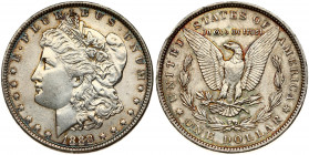 USA 1 Dollar 1888 'Morgan Dollar' Philadelphia. Obverse: Liberty head; facing left. Lettering: E·PLURIBUS·UNUM LIBERTY. Reverse: Eagle holding arrows ...