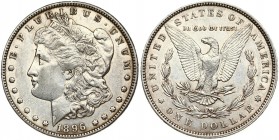 USA 1 Dollar 1896 'Morgan Dollar' Philadelphia. Obverse: Liberty head; facing left. Lettering: E·PLURIBUS·UNUM LIBERTY. Reverse: Eagle holding arrows ...