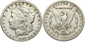 USA 1 Dollar 1897 S 'Morgan Dollar' San Francisco. Obverse: Liberty head; facing left. Lettering: E·PLURIBUS·UNUM LIBERTY. Reverse: Eagle holding arro...