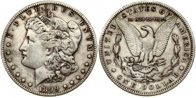 USA 1 Dollar 1899 S 'Morgan Dollar' San Francisco. Obverse: Liberty head; facing left. Lettering: E·PLURIBUS·UNUM LIBERTY. Reverse: Eagle holding arro...