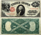 USA 1 Dollar 1917 Banknote. Obverse: Portrait of George Washington red seal to left of portrait. Christopher Columbus in sight of land at right. Rever...