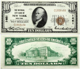 USA 10 Dollars 1929 Banknote. Obverse: Portrait of Alexander Hamilton facing left; center. Register of the Treasury signature upper left Treasurer of ...