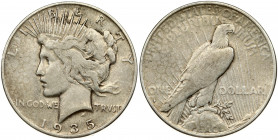 USA 1 Dollar 1935 S 'Peace Dollar' San Francisco. Obverse: Capped head of Liberty left; headband with rays. Lettering: LIBERTY IN GOD WE TRUST. Revers...