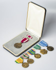 USA & UN 6 Awards Medal (20th century) (Meritorius medal in case; For military service; Vietnams service; Texas national guard; UN. Bronze. Brass. Wei...