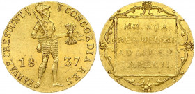 Netherlands 1 Ducat 1837 St Petersburg Mint. Imitating a gold Ducat of Willem I Rare Russia 1 Ducat 1837. Russian Empire time of Nicholas I (1826-1855...
