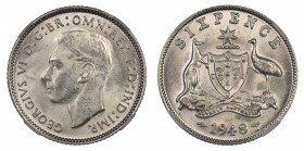 1948 (Ag) 6 Pence (KM 38a)