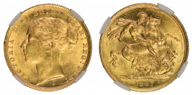 Australia 1887S Sovereign. Young Head & St. George

Graded MS 62 by NGC. Only 4 coins graded higher by NGC.