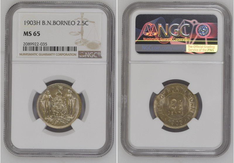 British North Borneo 1903H 2.5 CentsGraded MS 65 by NGC. Only 2 coins graded hig...