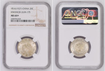 China Year 16 (1927) 20 Cents Kwangsi L&m-175 Graded MS 64+ by NGC. Highest graded coin at NGC. Y#415b
