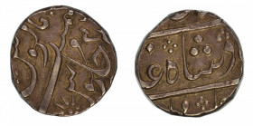 India 1719-1748 Ag Rupee, Mumbai (Muhammed Shah) RY-31, Pridmore 56, KM: 163 (11.59gr) extremely fine and nice old toning.