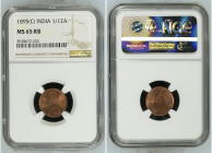 India 1895 (C) 1/12 AnnaGraded MS 65 RB by NGC. Highest graded coin at NGC. KM-483