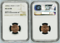 India 1898 (C) 1/12 Anna Graded MS 64 RB by NGC. Only 11 coins graded higher by NGC.