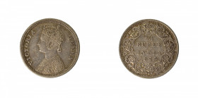 India, British 1875 (b), 1/4 Rupee in extra fine condition

KM-470