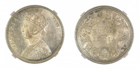 India, British 1862(B), Rupee. Graded MS 64 by NGC - No coin graded higher.