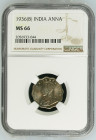 India 1936(B) ANNAGraded MS 66 by NGC. Highest graded coin at NGC.KM-512