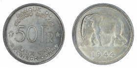 Belgian Congo, 1944, 50 Francs, in AU condition

KM-27