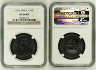 South Africa 1923 PENNY Graded MS 66 BN by NGC. Only 1 coins graded higher by NGC. KM-14.1