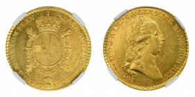 1785 (b) Austrian Netherlands, Souverain d'Or

Graded MS62 by NGC

Mint mark: Angels face

KM-33