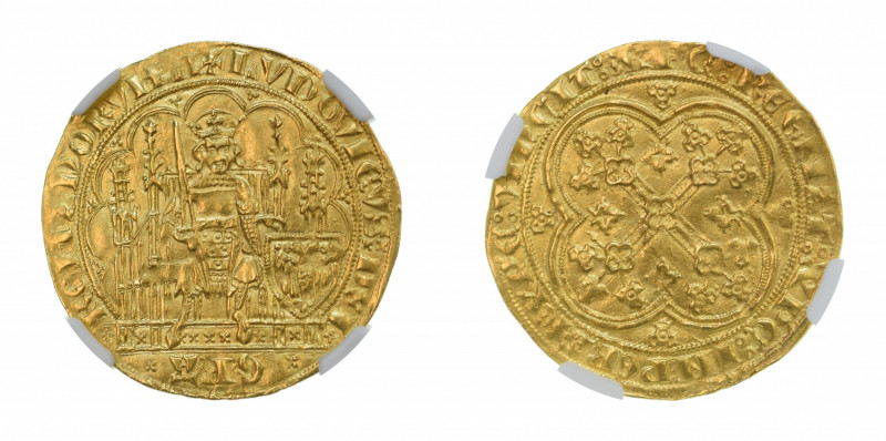 Belgium (1346-84) Flanders, Chaise d'Or

Louis II de Male,

Graded MS61 by NGC

...