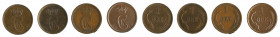 Denmark, 4 coin lot of 1 Ore, 

1874 CS / in EF-AU condition

1883 CS / in EF-AU condition

1886 CS / in VG condition

1889 CS / in EF-AU condition