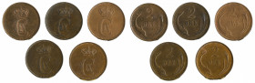 Denmark, 5 coin lot of 2 Ore, 

1874 CS / in AU condition

1880 CS / in EF-AU condition

1886 CS / in EF-AU condition

1889 CS / in AU condition

1902...