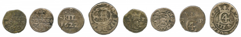 Denmark, 4 coin lot. 

1621 1 Skilling, H-119B in VG condition 

1632 2 Skilling...