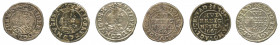 Denmark, Gluckstadt, 3 coin lot of 3 Skillings, 1666 and 1667 (2x) in Very Fine condition

H-152 and H 151.1