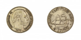 Danish West Indies 1878, 5 Cents, in Very Fine conditionKM-69