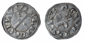 France Languedoc - Compté de Toulouse, Guillaume IV (1060-1088) OU Guillaume IX d'Aquitaine (1086-1127), Denier d'argent OU Raimondin, in AU Condition...