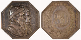 RARE and part of a private collection of Printing memorabilia, this French silver medallion is to commemorate 400 years of Guttenberg (Inventor of Pri...