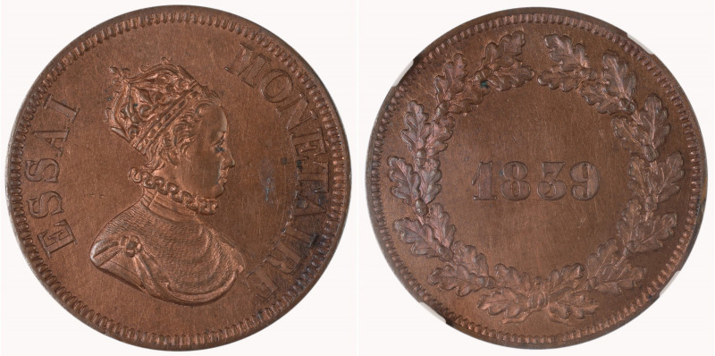 France 1839 Ae 10 centimes, Pattern ESSAI in Bronze (Maz: 1141A) Louis Philippe ...
