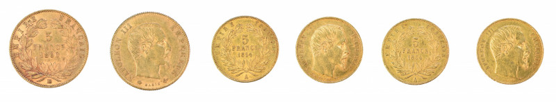 3 coins lot; France ; 

1854 (A), 2 x 5 Francs, in EF condition KM-783

1860 (BB...