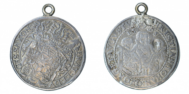 Germany Saxony-Albertine, 1595, Thaler, Jewellery Mounted

KM-15