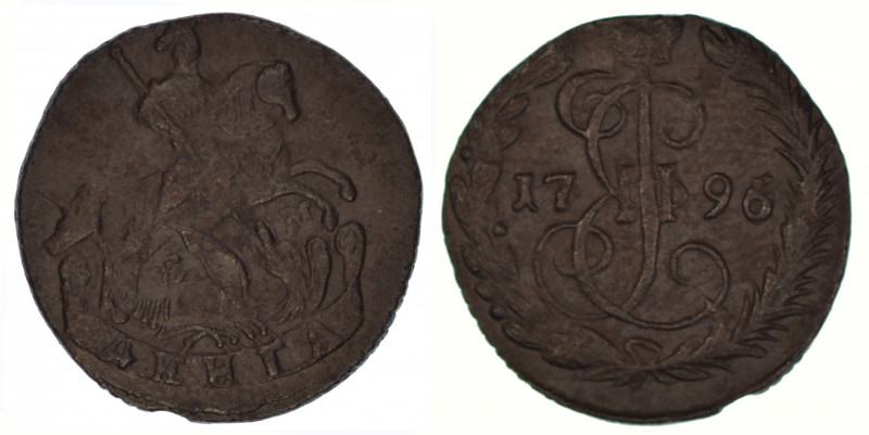 Russia, Denga 1775 EM, Bitkin 736, nice details but oxidized