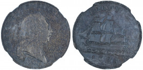 Bermuda 1793 1 Penny KM-5 Graded MS 61 BN by NGC.