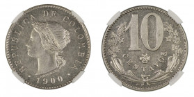 1900 (Cu-Ni) 10 Centavos (Restrepo-70): Copper-Nickel Pattern. A.Michaux