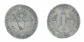 Ecuador, 1843 (mv), 4 Reales, in F-VF condition

KM-24