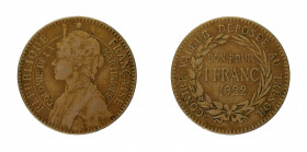 Martinque 1922, 1 Franc, in Good to Very Fine Condition

KM-41