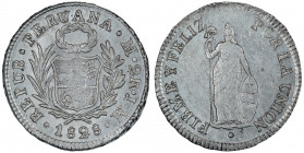 Peru Lima, 1828JM, 2 Reales, in AU condition

 KM-141.1