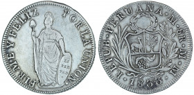 Peru Lima, 1833 M.M., 8 Reales, in VF condition

KM-142.3