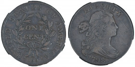 United States, 1798 1 cent, 2nd hair style, graded VF 30 by PCGS