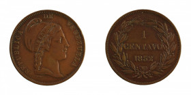 Venezuela 1852 (I), 1 Centavo in VF+ condition

Y#6