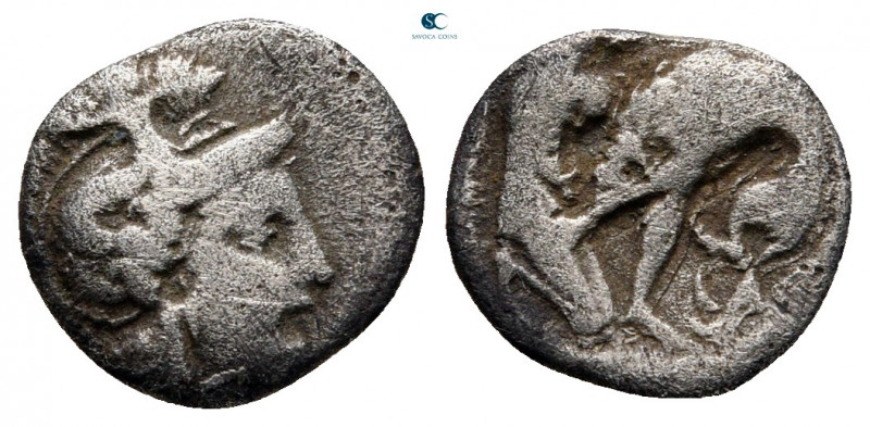 Lucania. Herakleia circa 420-390 BC. 
Diobol AR

11 mm, 0,94 g



nearly ...