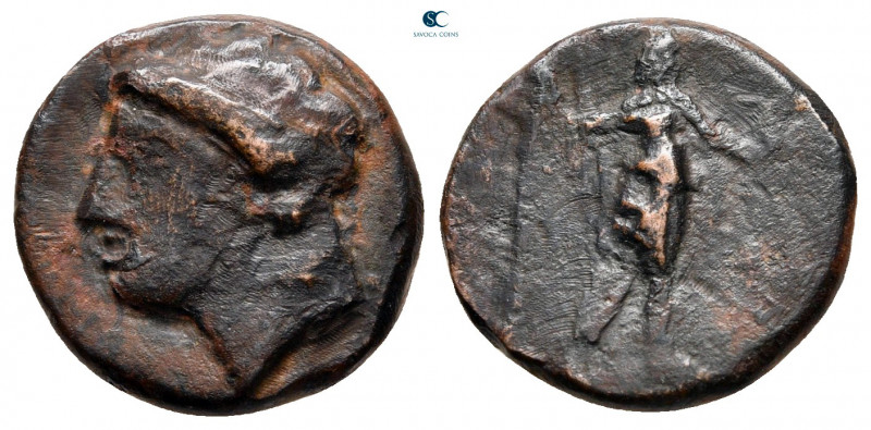 Sicily. Herbita circa 339-330 BC. 
Hemilitron Æ

15 mm, 2,52 g



nearly ...