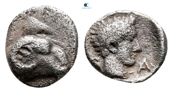 Troas. Kebren circa 400-300 BC. 
Hemiobol AR

8 mm, 0,45 g



very fine