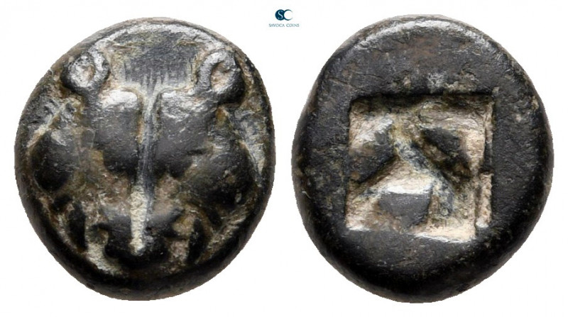 Lesbos. Unattributed Koinon mint circa 550-480 BC. 
Diobol BI

10 mm, 1,43 g...