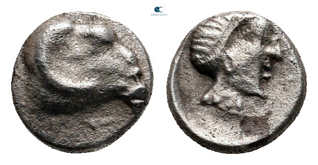 Caria. Kasolaba circa 410-390 BC. 
Hemiobol AR

7 mm, 0,40 g



very fine