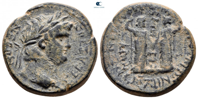 Phrygia. Laodikeia ad Lycum. Nero AD 54-68. Homonoia issue with Smyrna
Bronze Æ...