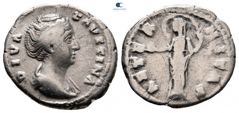 Diva Faustina I AD 140-141. Rome
Denarius AR

19 mm, 2,95 g



nearly ver...